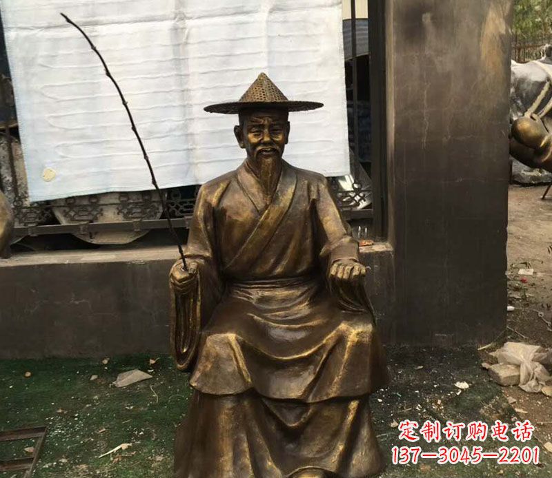 宁波钓鱼的渔翁铜雕