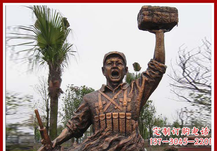宁波董存瑞英雄模范铜雕