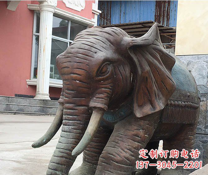 宁波动物大象公园铜雕摆件