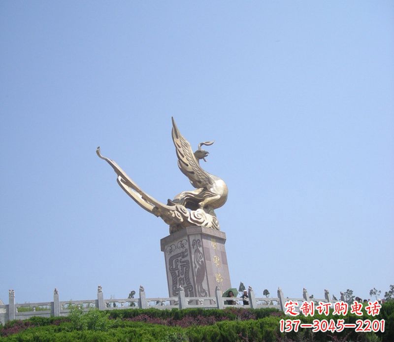 宁波传统工艺精美凤凰铜雕塑