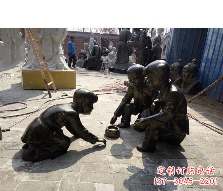 宁波斗蛐蛐铜雕 儿童系列