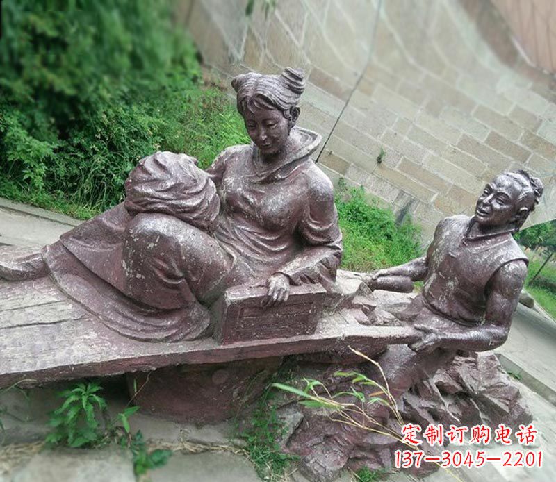 宁波传统风格高雅的独轮车铜雕
