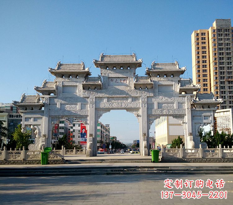 宁波精致锻铜牌坊雕塑
