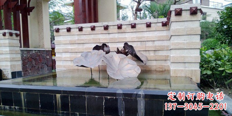 宁波锻铜荷叶雕塑