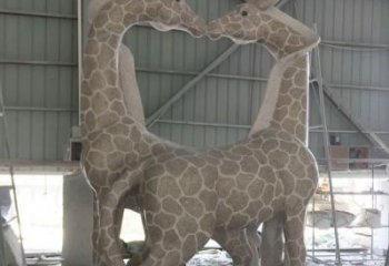 宁波大理石艺术精美长颈鹿雕塑