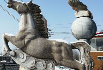 宁波大理石马踏祥云石雕