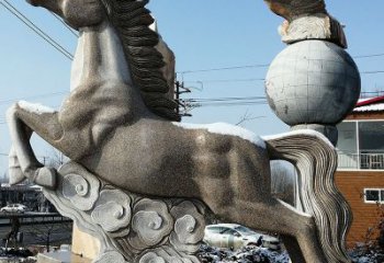 宁波大理石马踏祥云雕塑