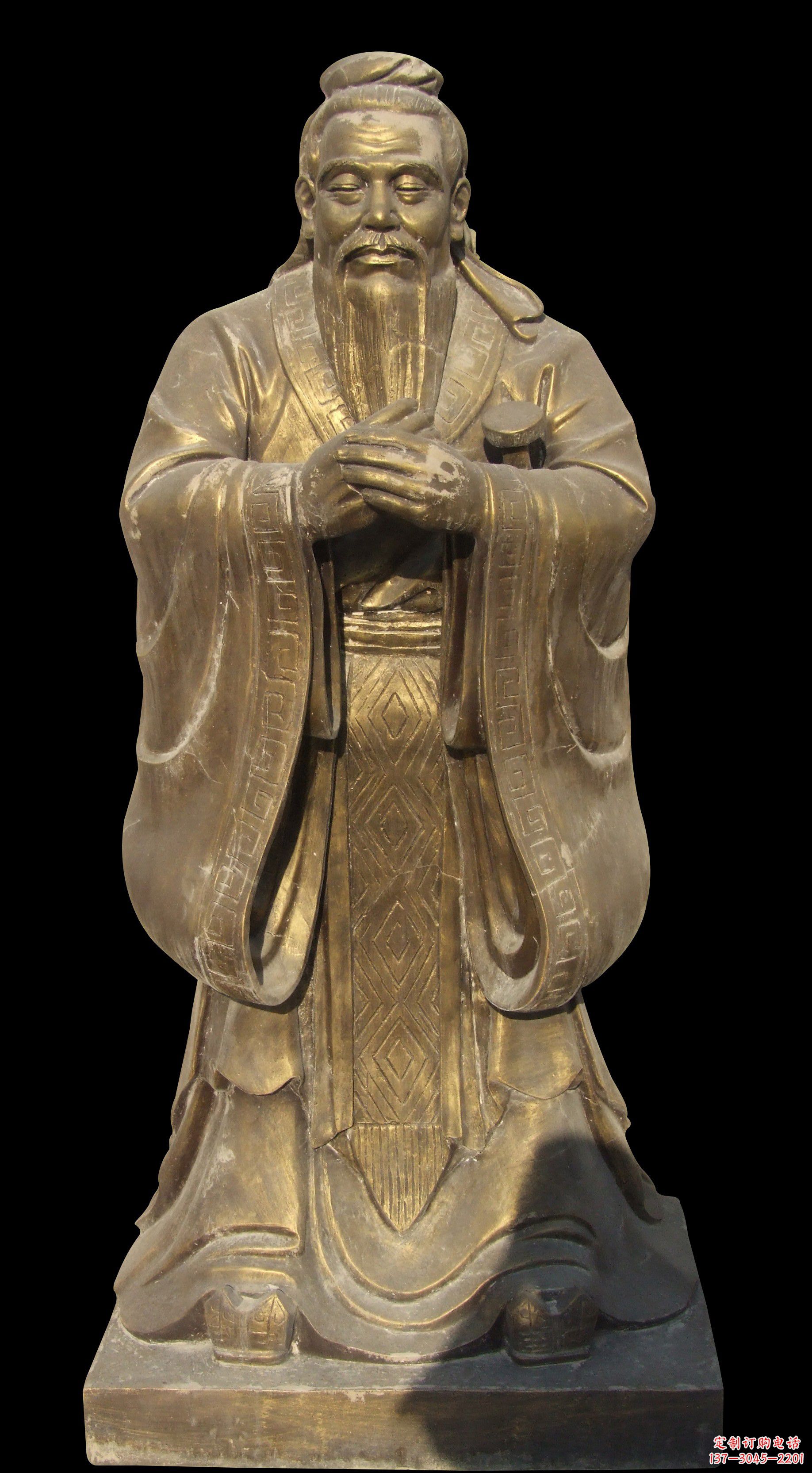 宁波手工精美锻铜孔子铜雕像