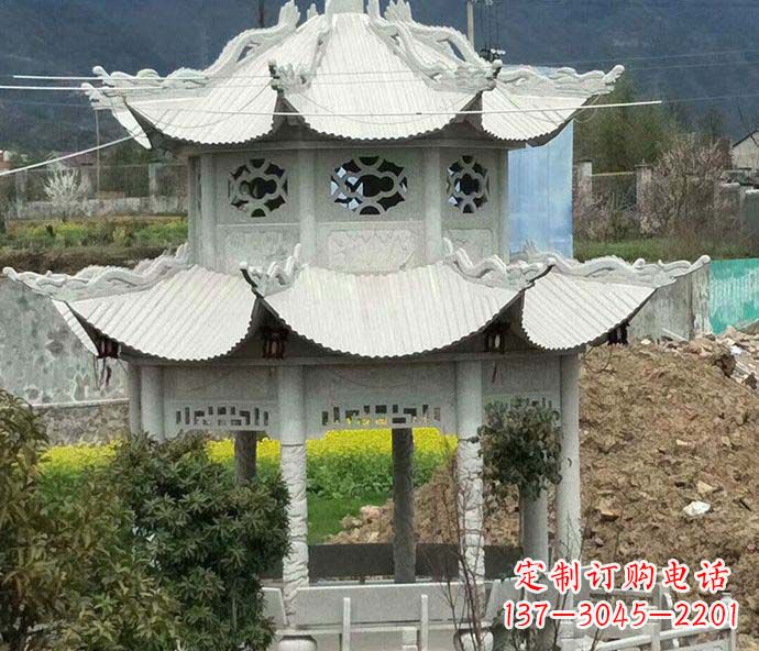 宁波多层仿古凉亭石雕 (2)