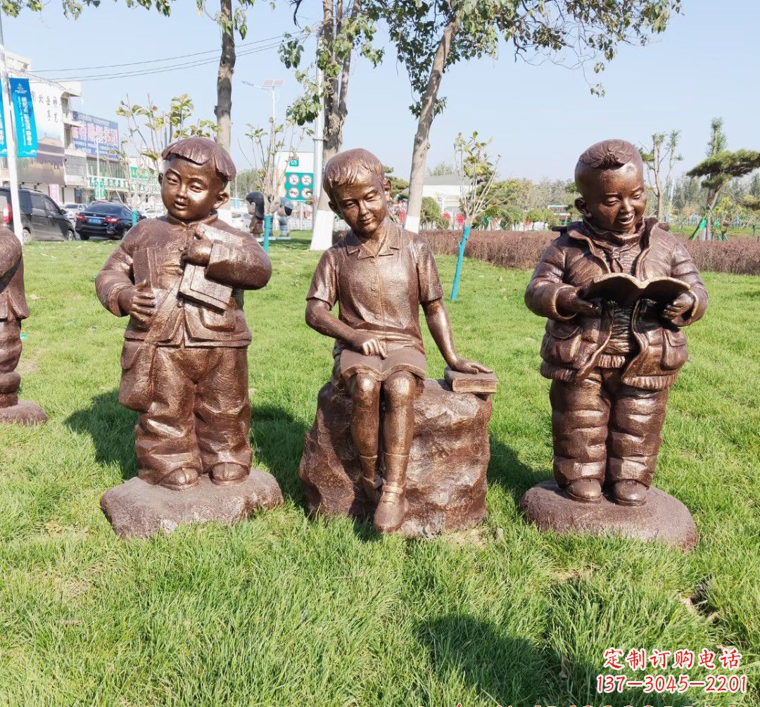 宁波优质铜雕 儿童看书人物