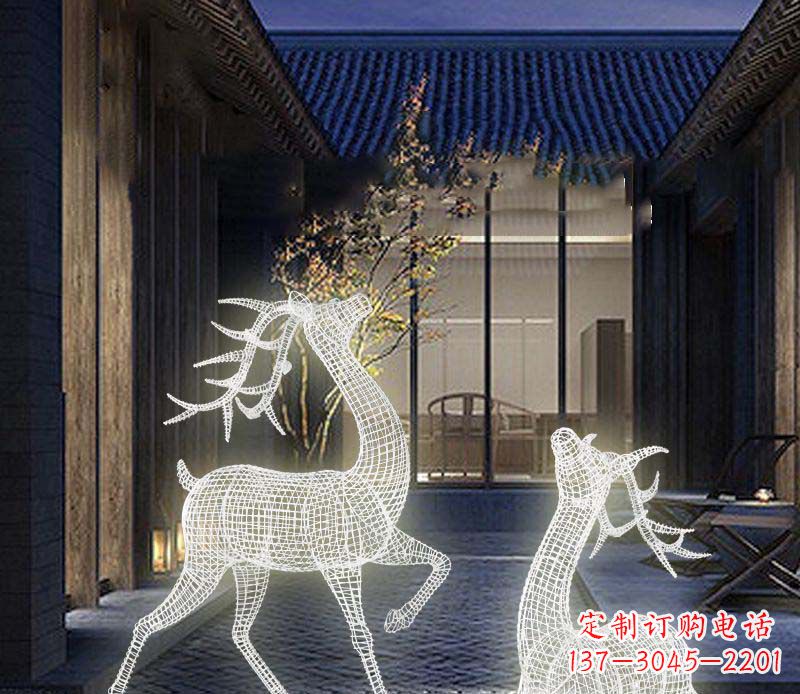 宁波发光精致梅花鹿雕塑