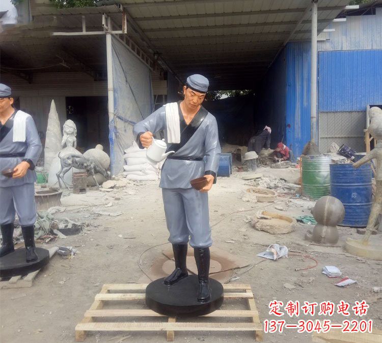 宁波铝合金仿真店小二雕塑