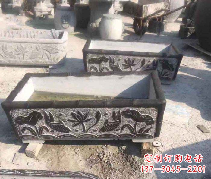 宁波精美仿古石水缸雕塑