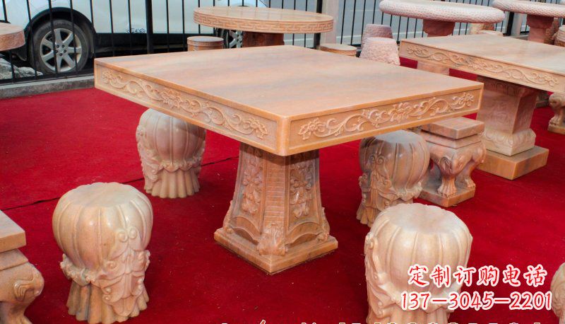 宁波方形石桌凳雕塑