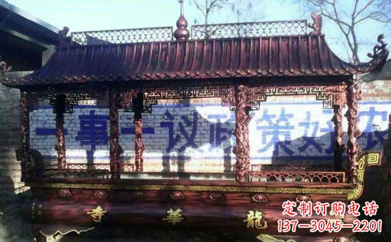 宁波方形寺庙香炉铜雕塑