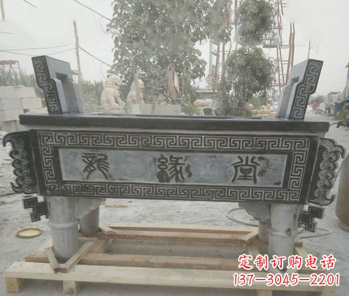 宁波方形四足香炉石雕艺术品
