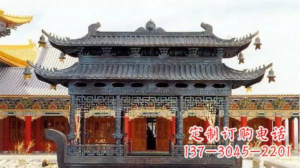 宁波方形寺庙香炉铜雕塑