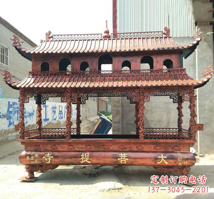 宁波方形铜定制香炉雕塑