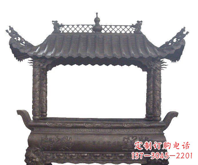 宁波方形香炉寺庙铜雕_2