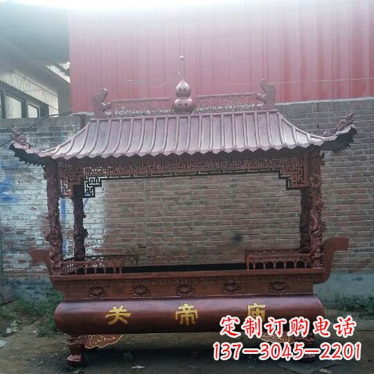 宁波方形香炉铜雕塑,精美香炉雕塑