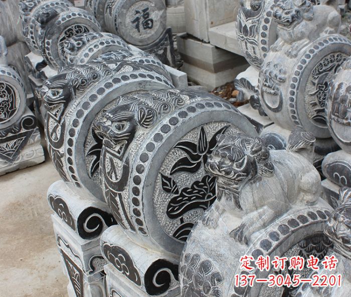 宁波仿古抱鼓石招财石门墩 (2)