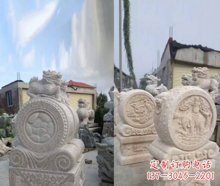 宁波仿古抱鼓石镇宅石门墩 (2)