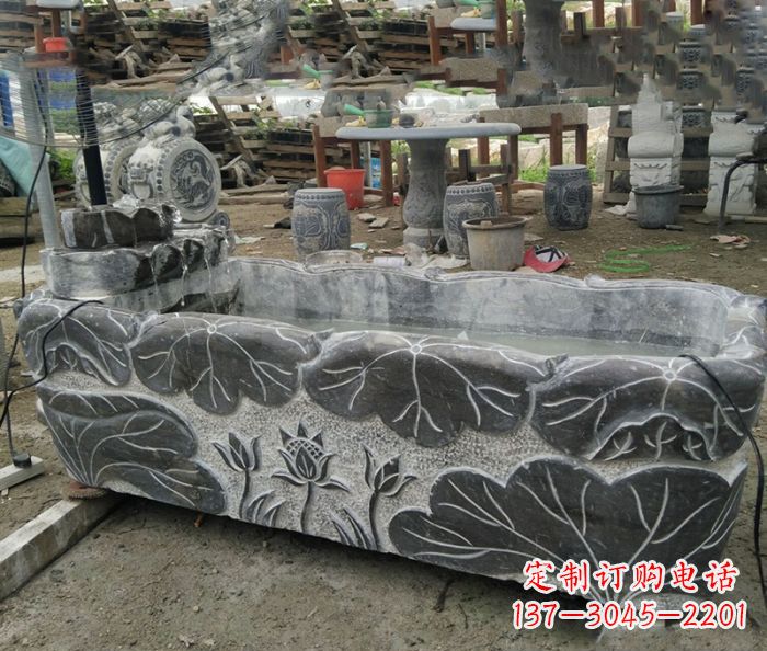 宁波传统石雕·精美荷花雕塑