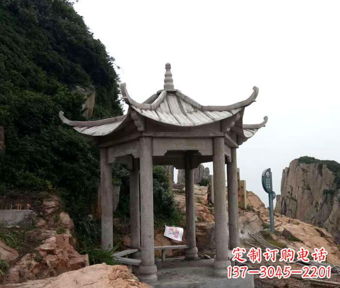 宁波风格独特的仿古凉亭石雕