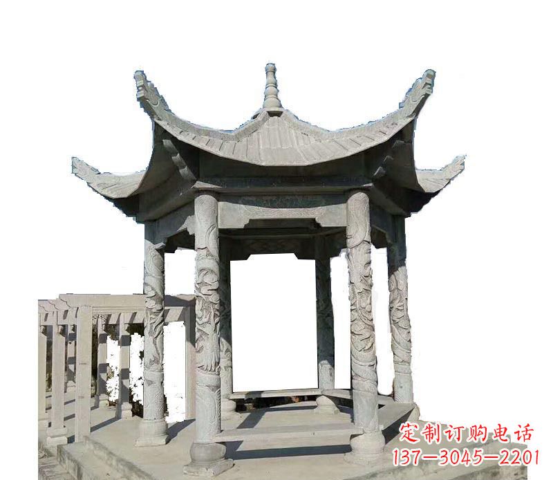 宁波传统风格凉亭石雕