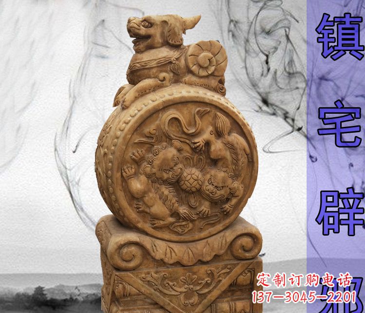 宁波仿古貔貅门墩镇宅辟邪石雕