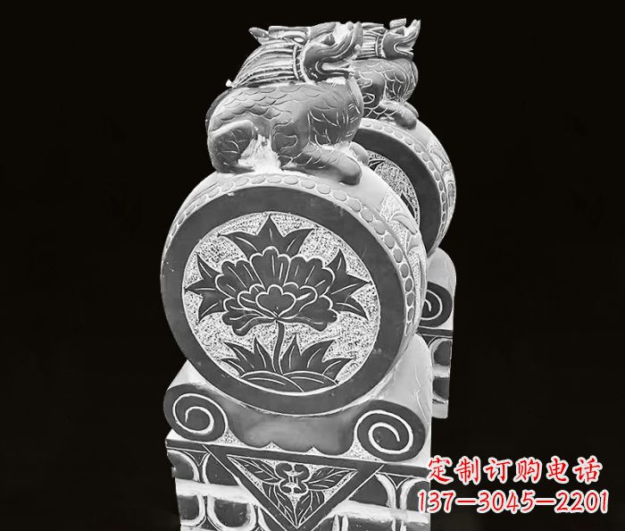 宁波仿古麒麟抱鼓石镇宅石门墩