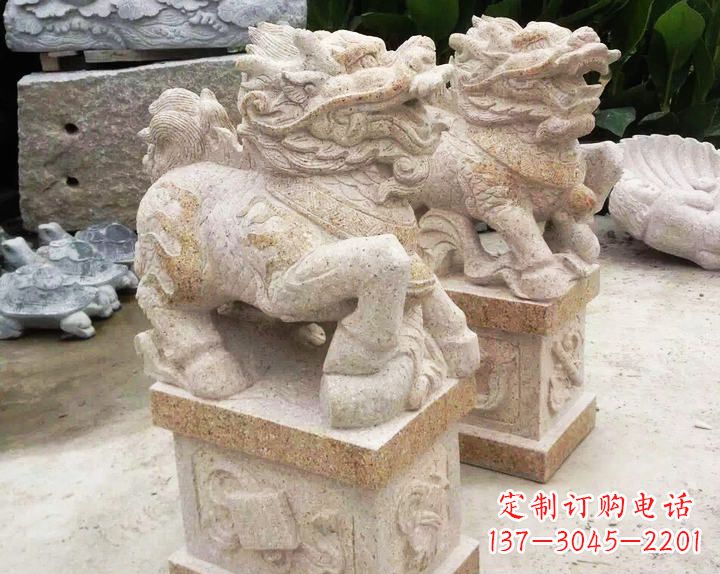宁波仿古麒麟门口镇宅石雕