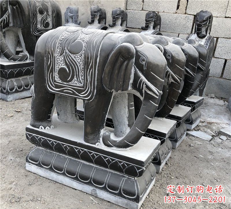 宁波仿古青石大象雕塑