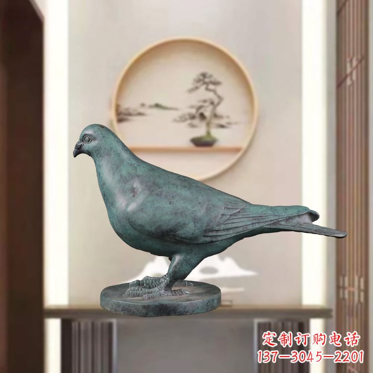 宁波精致雕刻青铜鸽子雕塑摆件