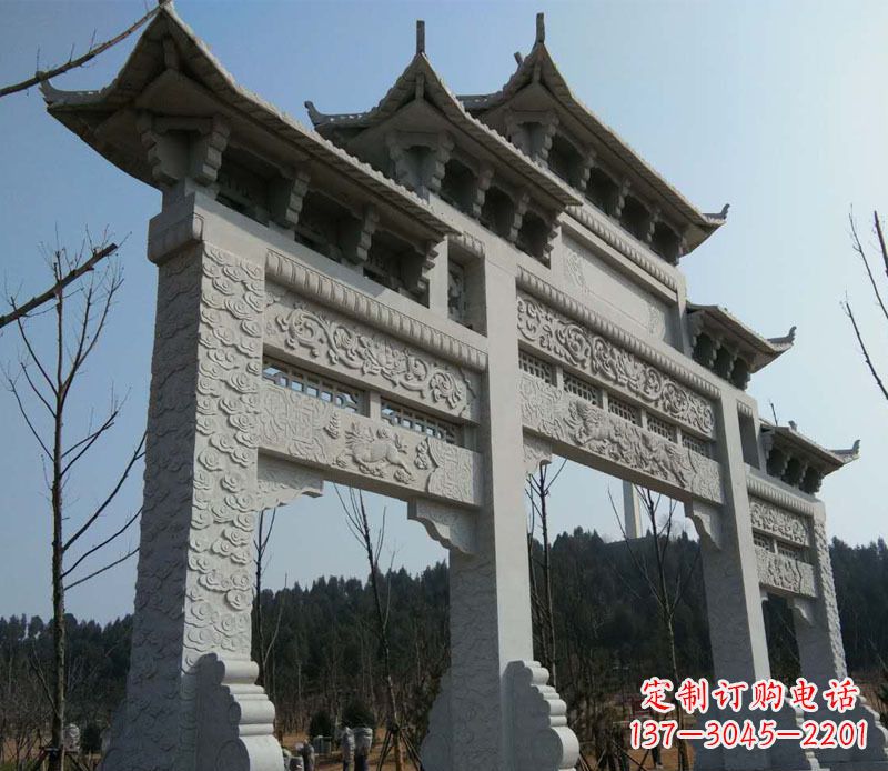 宁波仿古牌坊石雕定制