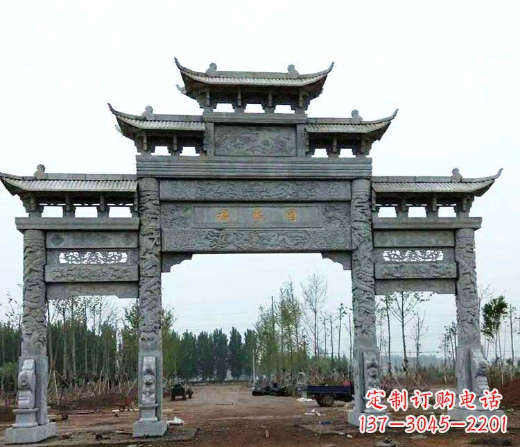 宁波精美石雕牌坊雕塑