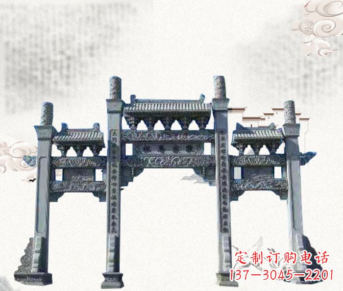 宁波精美仿古牌坊雕塑