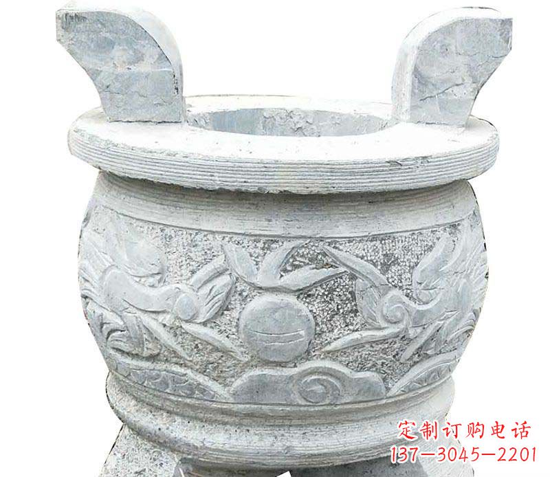 宁波精美仿古三足香炉石雕