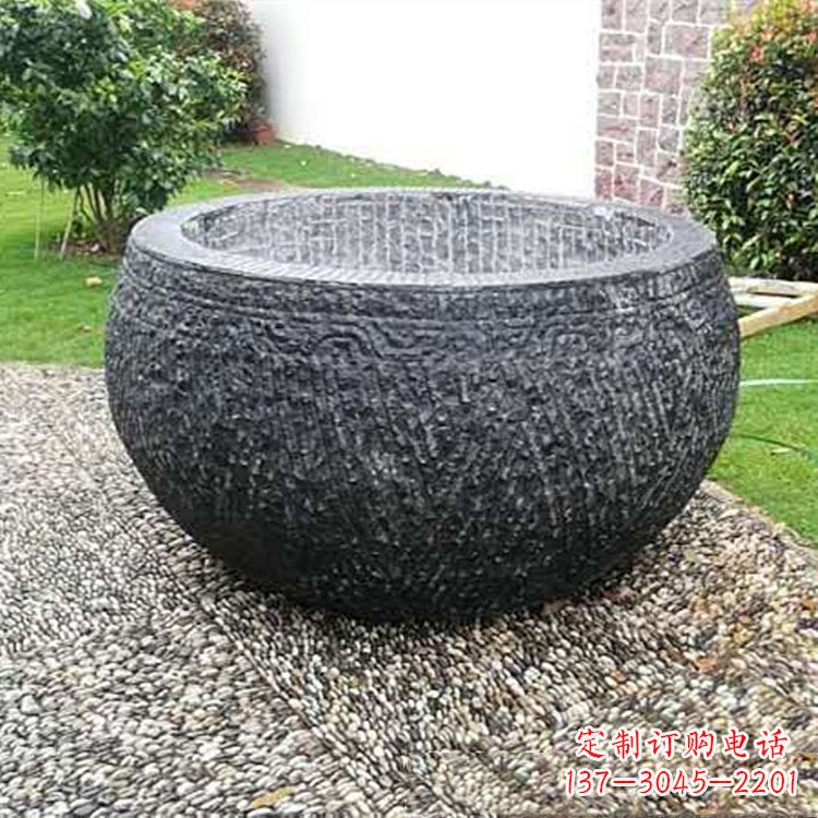 宁波仿古石雕水缸,精雕细琢别具一格