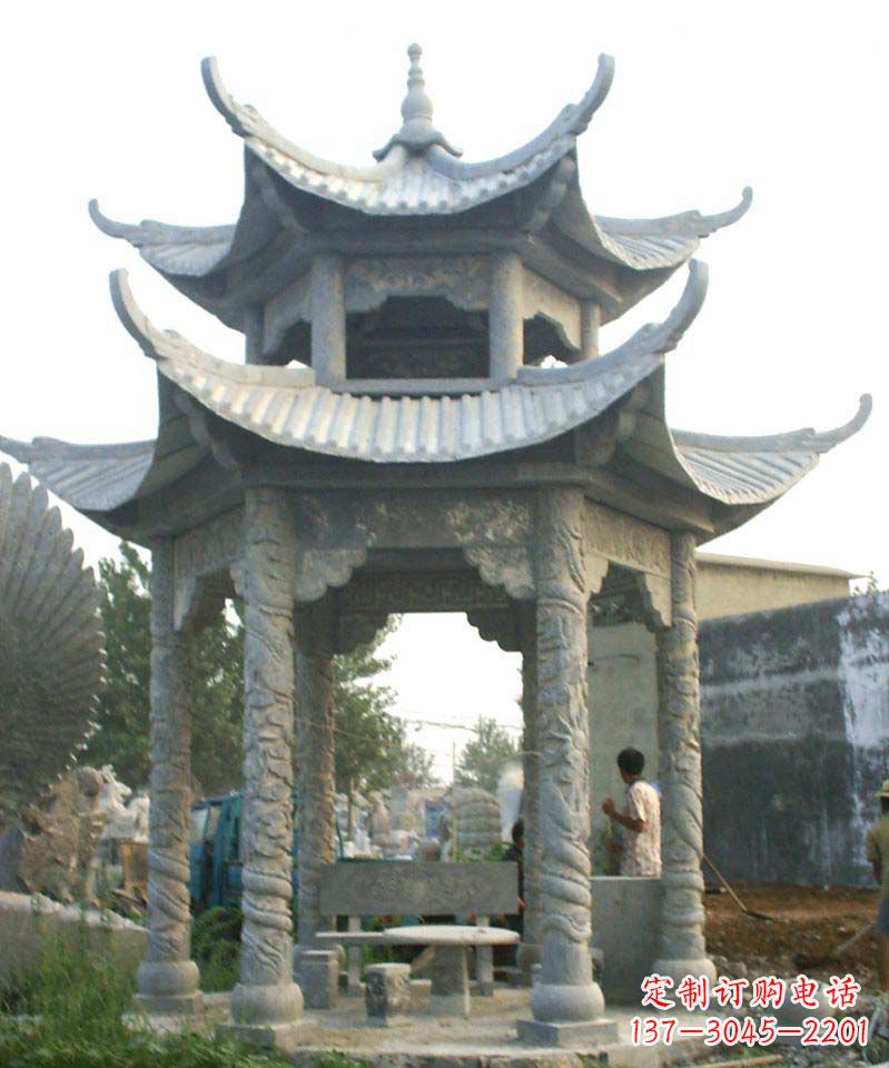 宁波传统工艺石雕凉亭,精美细致,给你温馨家园
