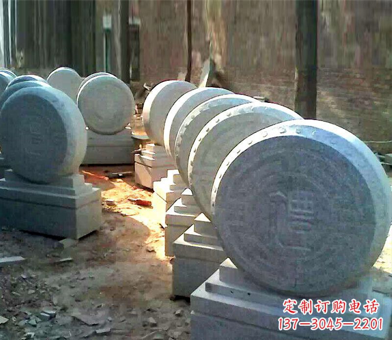 宁波仿古石门墩招财抱鼓石雕