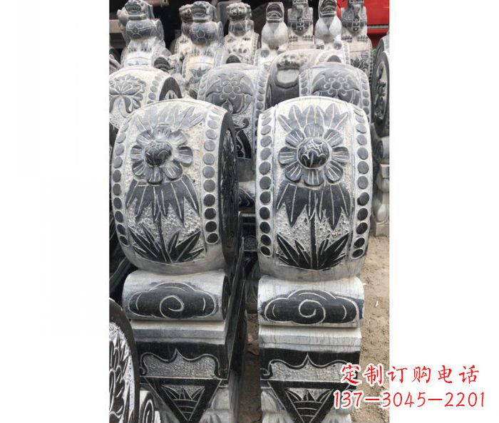 宁波仿古石门墩镇宅抱鼓石雕塑