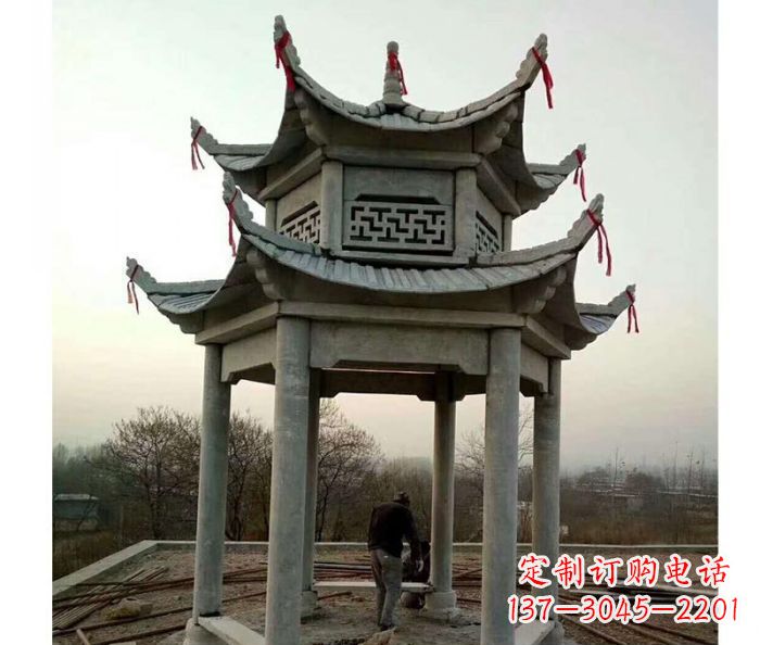 宁波仿古双层石雕凉亭