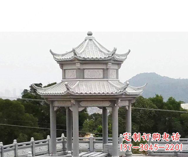 宁波仿古双层石雕凉亭