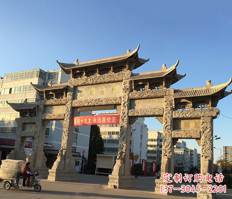 宁波仿古石牌坊雕塑
