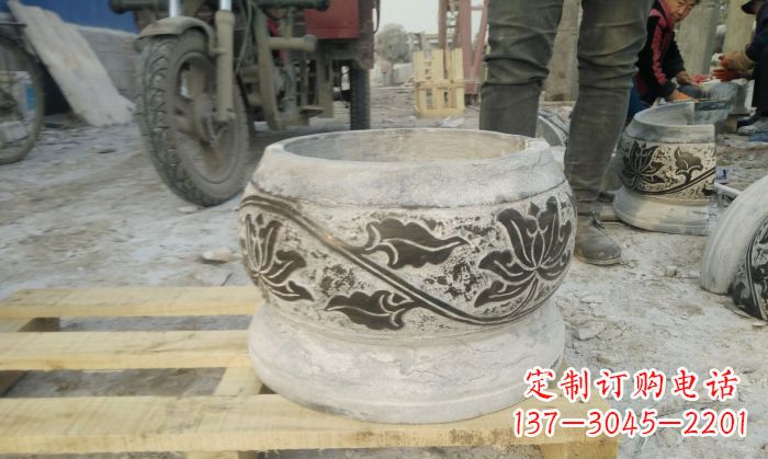 宁波仿古圆形水缸石雕塑