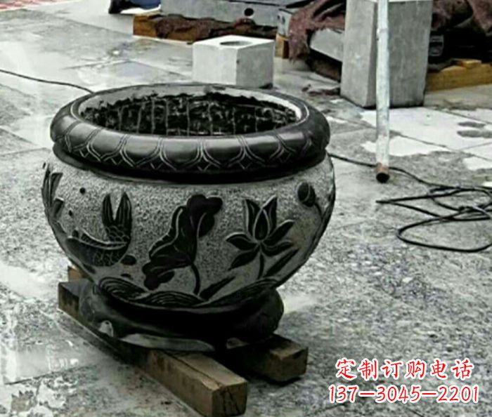 宁波精美仿古招财水缸石雕