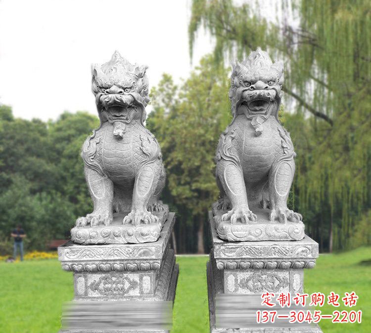 宁波仿古坐式麒麟石雕