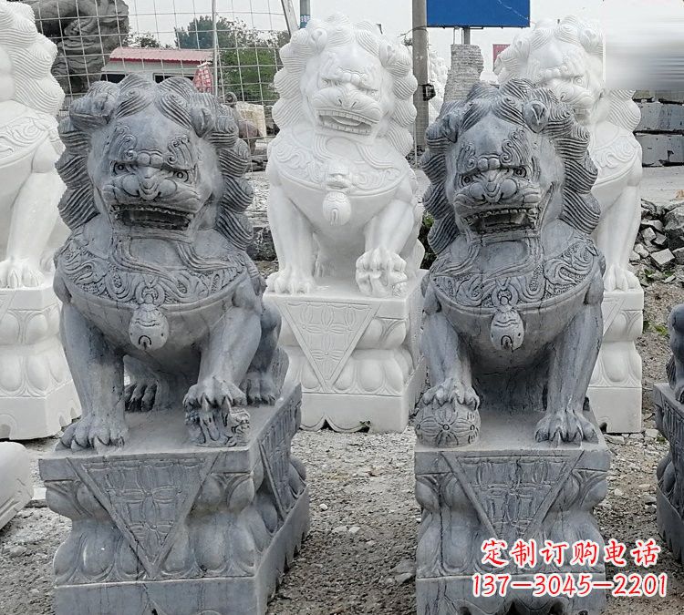宁波仿古青石狮子塑像