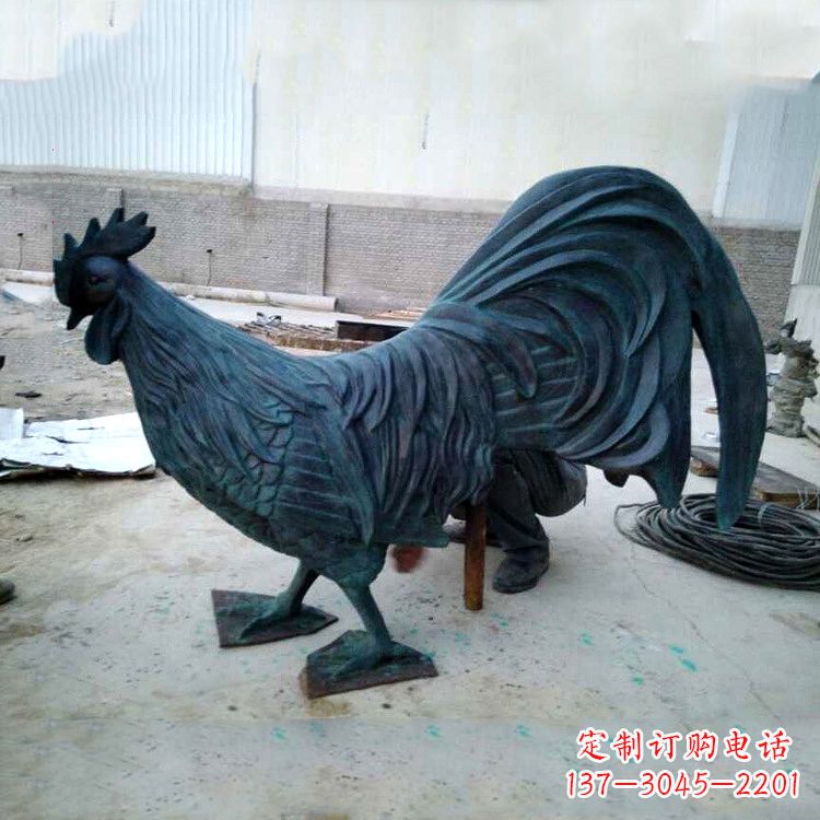 宁波古典铜雕公鸡